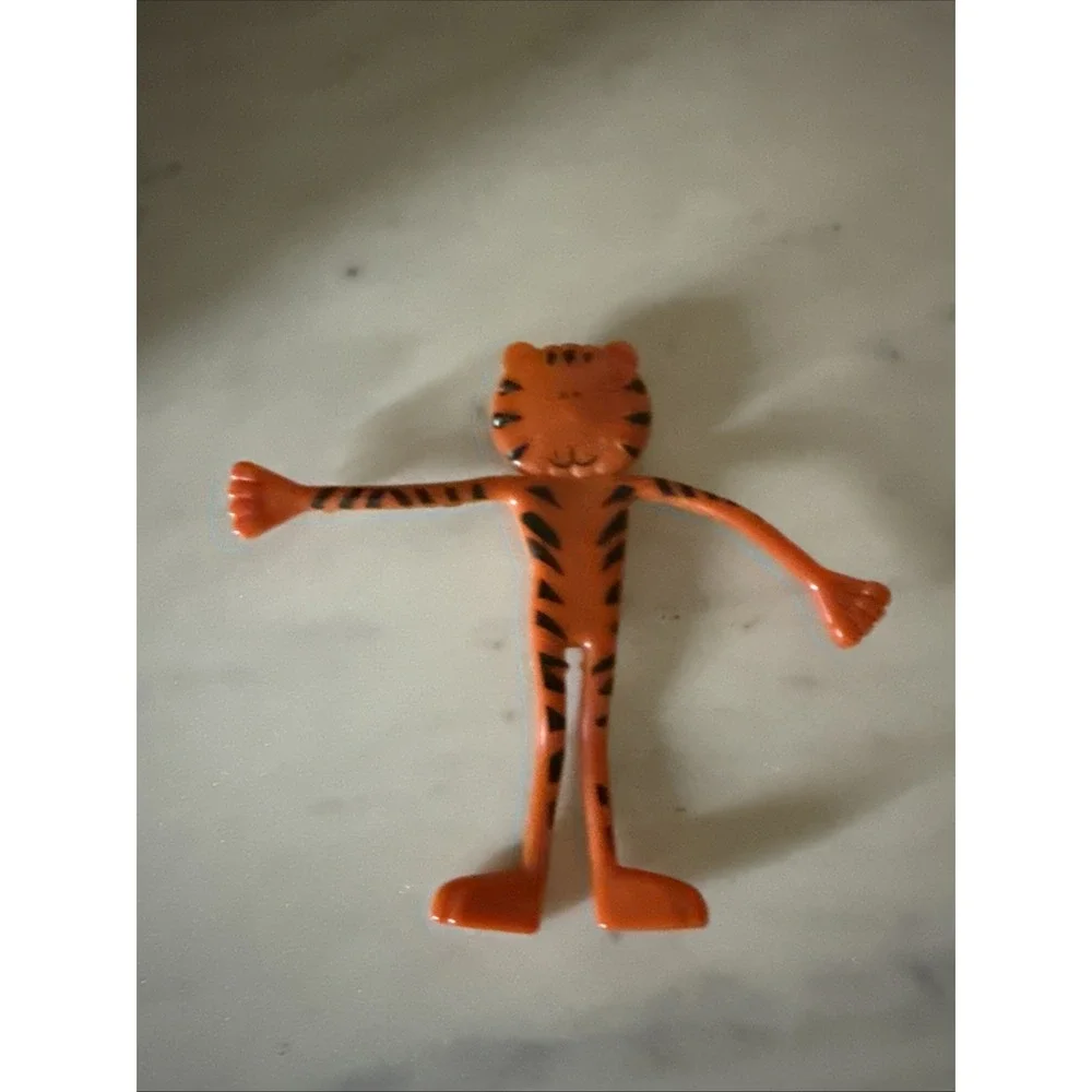 Vintage Bendable Tiger Toy Orange Tabby Cat 4